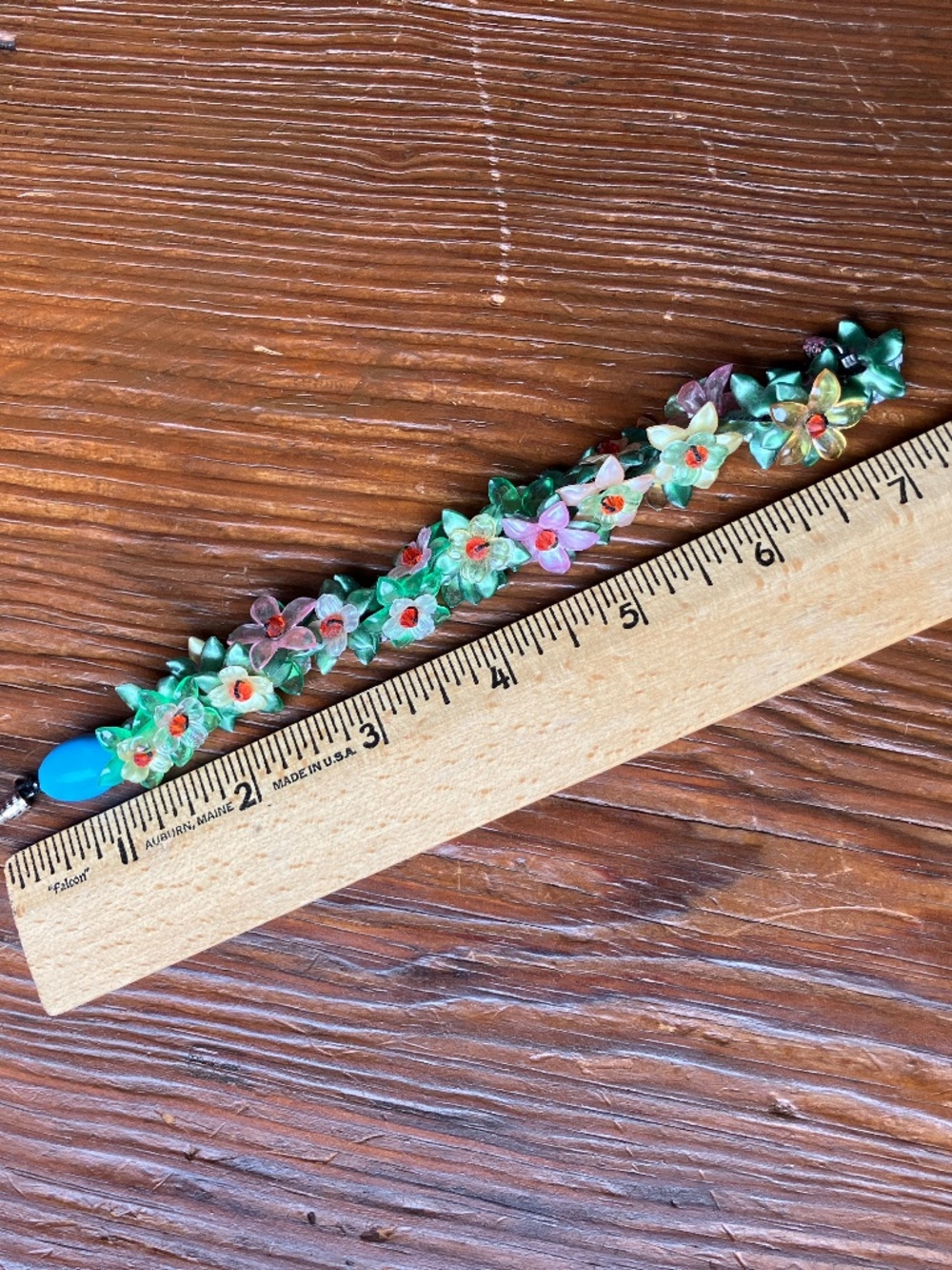 Whimsical 3D Flower & Leaf Beaded Statement Bracelet - Picture 4 of 12